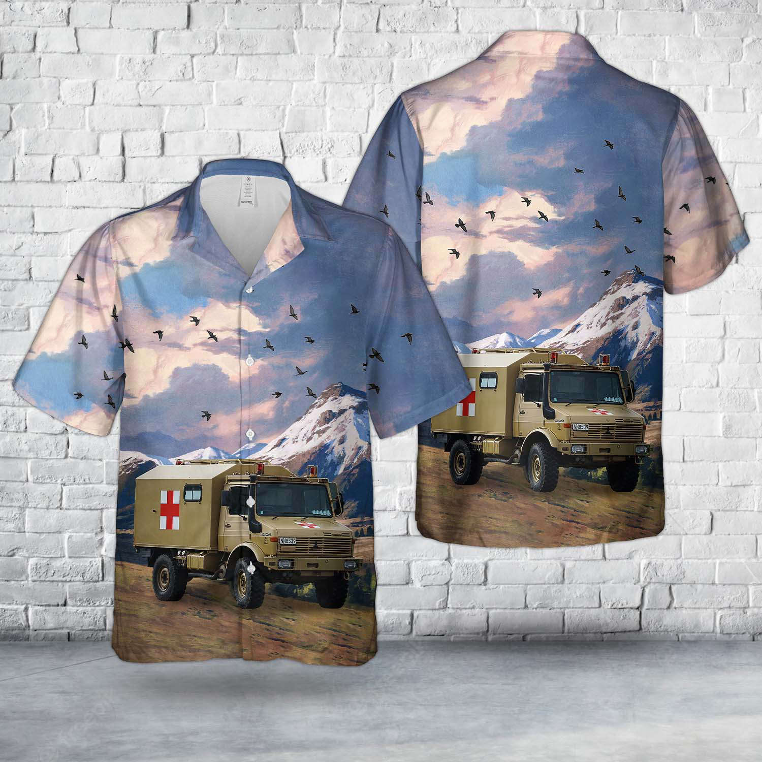 New Zealand Army Mercedes Unimog 1300L Ambulance Hawaiian Shirt Gift for Men Dad Father Gift for Men Dad Father