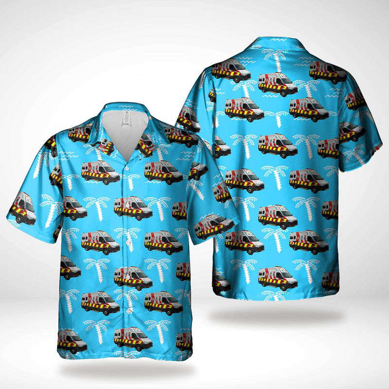 New Zealand St John Fire Service EMS Hawaiian Shirt Gift for Men Dad Father Gift for Men Dad Father