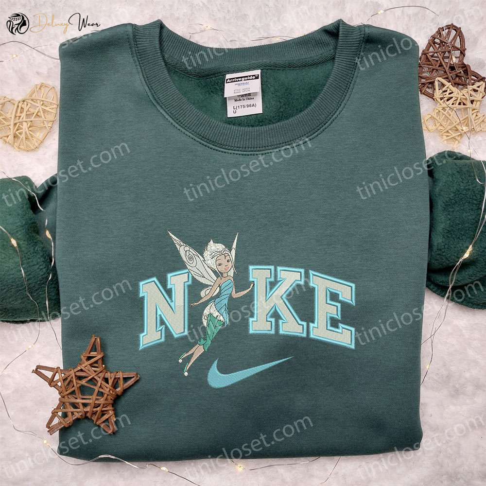 Nike Cartoon x Tinkerbell Embroidered Sweatshirt: Disney Characters Shirt Best Family Gift