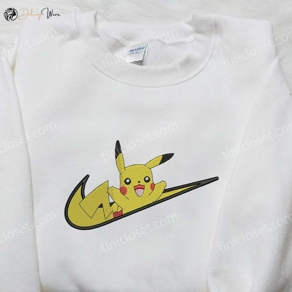 Nike Swoosh x Pikachu Embroidered Sweatshirt – Pokemon Inspired Shirt