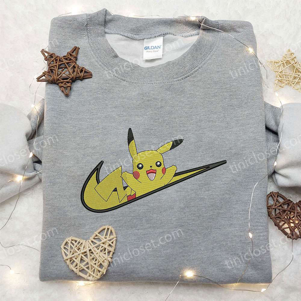 Nike Swoosh x Pikachu Embroidered Sweatshirt – Pokemon Inspired Shirt
