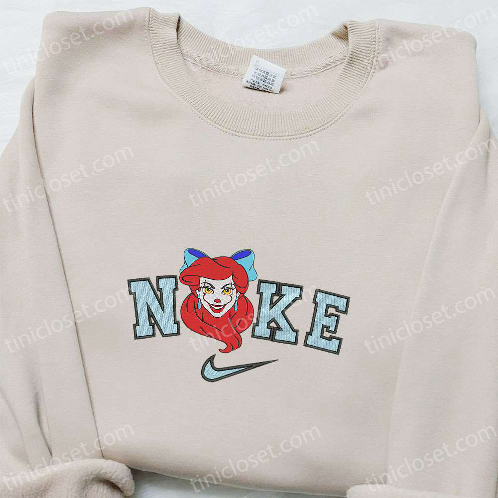 Nike x Ariel Pennywise Halloween Embroidered Shirt: Disney Cartoon Inspired