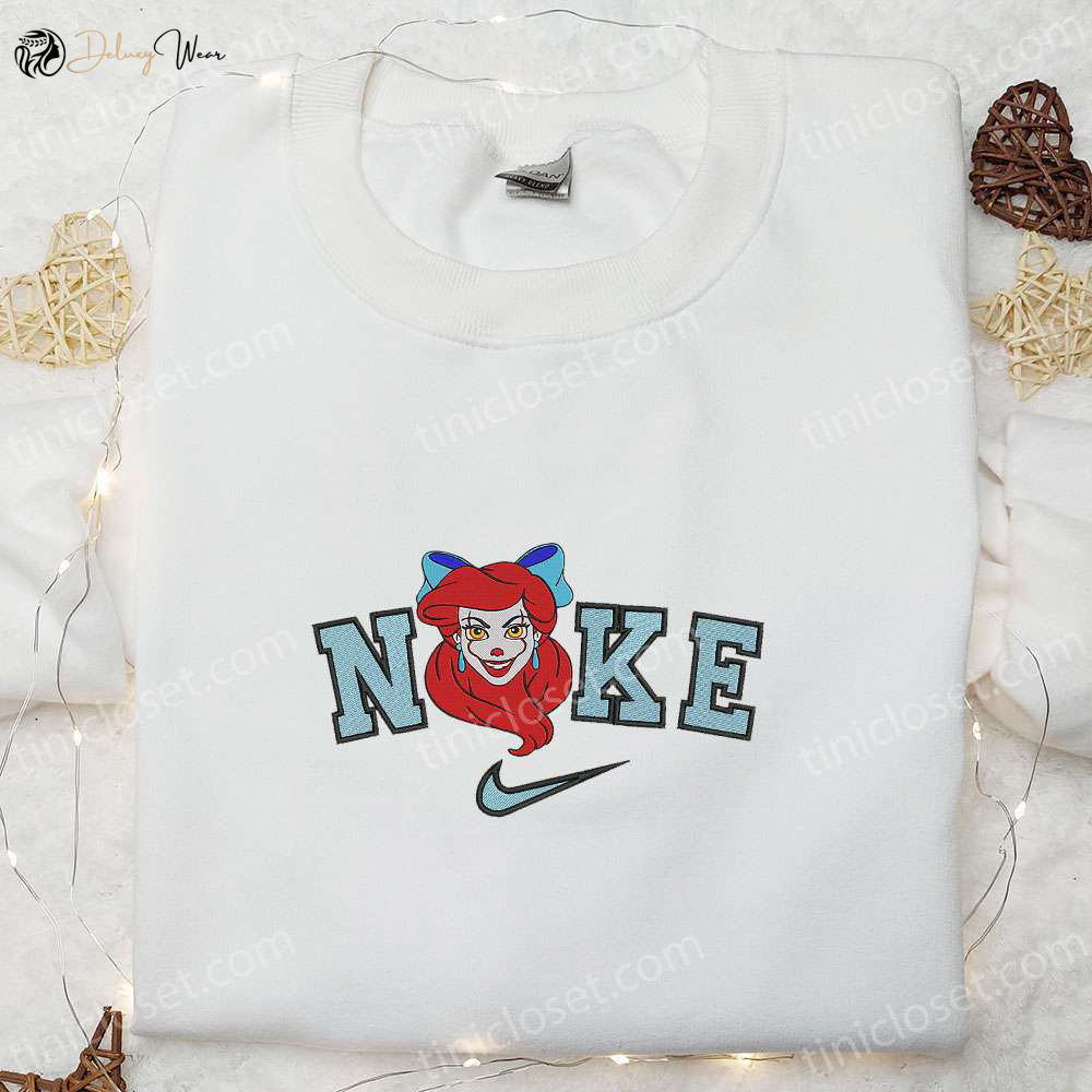 Nike x Ariel Pennywise Halloween Embroidered Shirt: Disney Cartoon Inspired