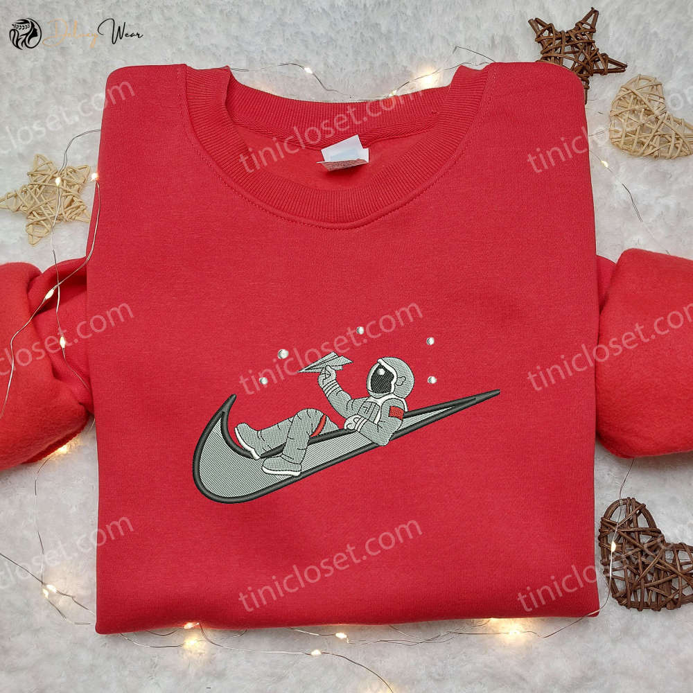 Nike x Astronaut Fly Embroidered Shirt – Unique Anime Design
