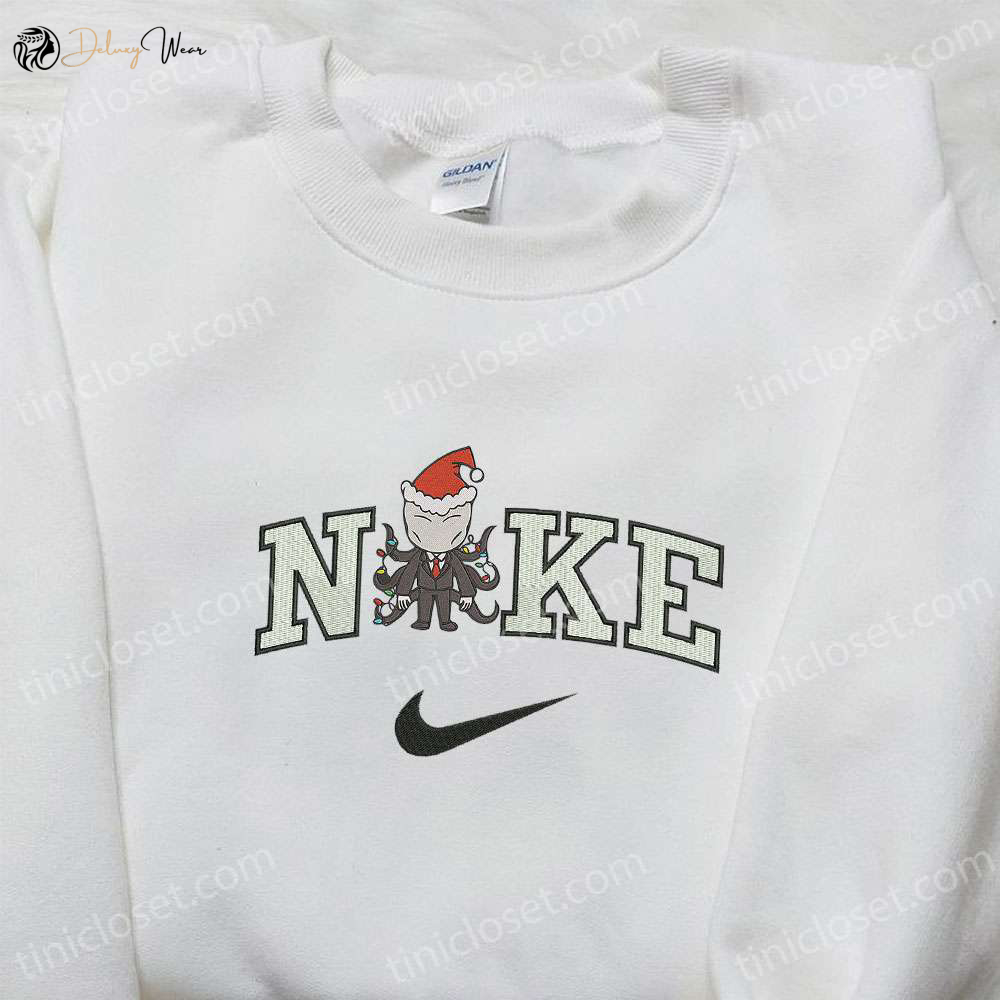 Nike x Christmas Chibi Slender-Man Embroidered Shirt: Spirit Halloween T-Shirt Best Family Gifts