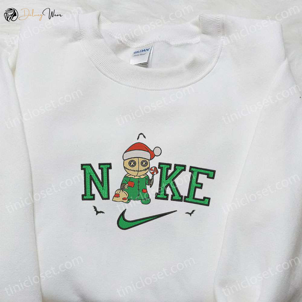 Spooky Nike x Christmas Hat Chibi Voodoo Doll Hoodie: Best Halloween Gift for Family