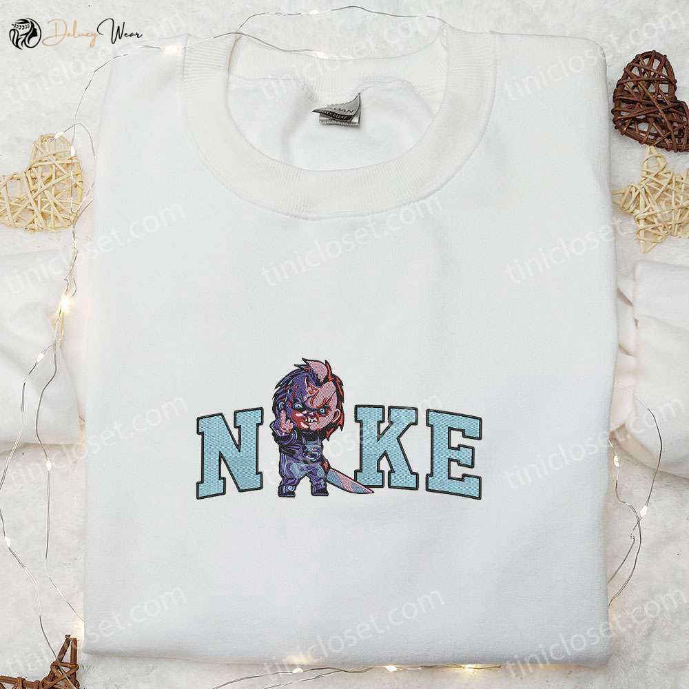 Nike x Chucky Embroidered Shirt: Custom Horror Movie Killer Tee