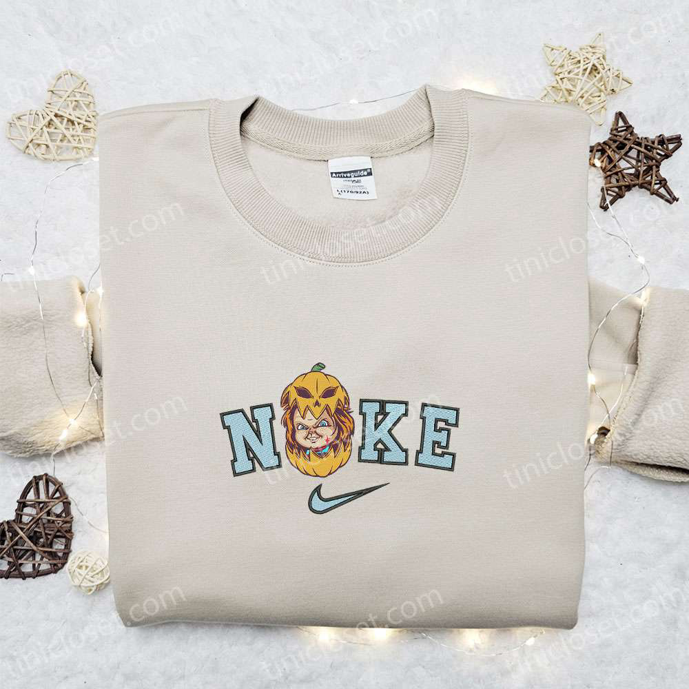 Nike x Chucky Inside Pumpkin Embroidered Shirt – Childs Play Horror Movies Killer Custom