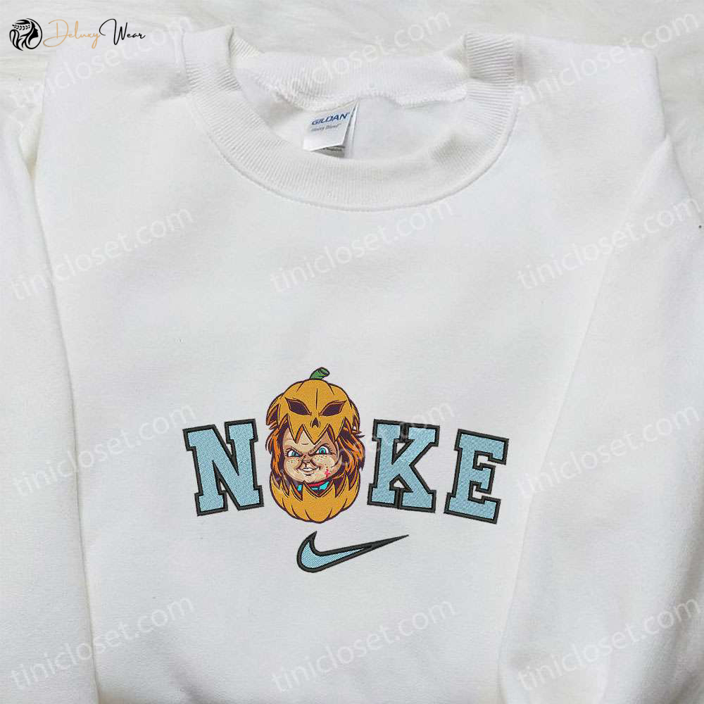 Nike x Chucky Inside Pumpkin Embroidered Shirt – Childs Play Horror Movies Killer Custom