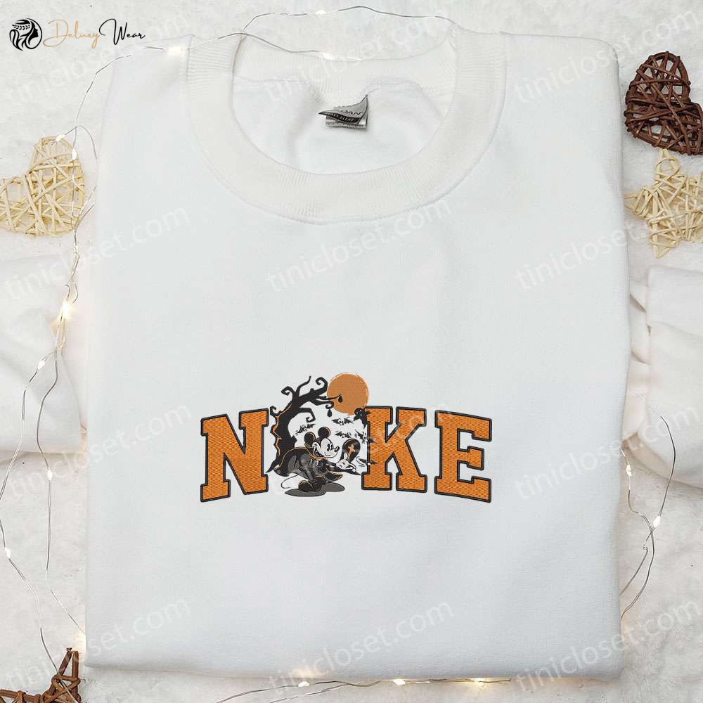Nike x Disney Halloween Happy Tree Embroidered Shirt: Customized Family Gifts