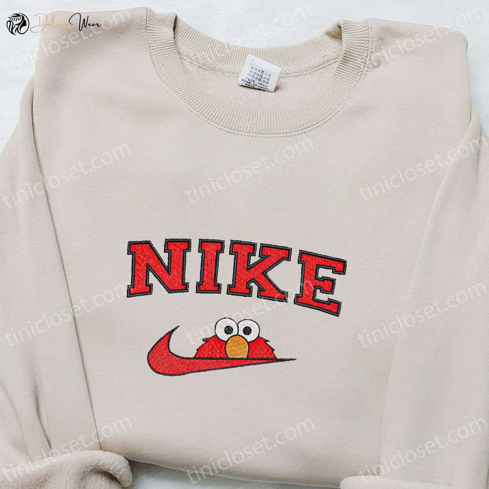 Nike x Elmo Cartoon Embroidered Sweatshirt: Best Family Gift Idea Nike Inspired Shirt