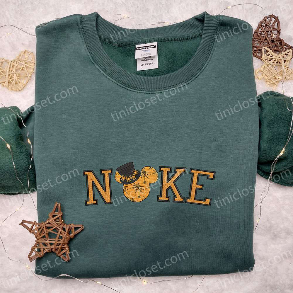 Nike x Halloween Mickey Mouse Embroidered Shirt Disney Hoodie Nike Inspired Sweatshirt