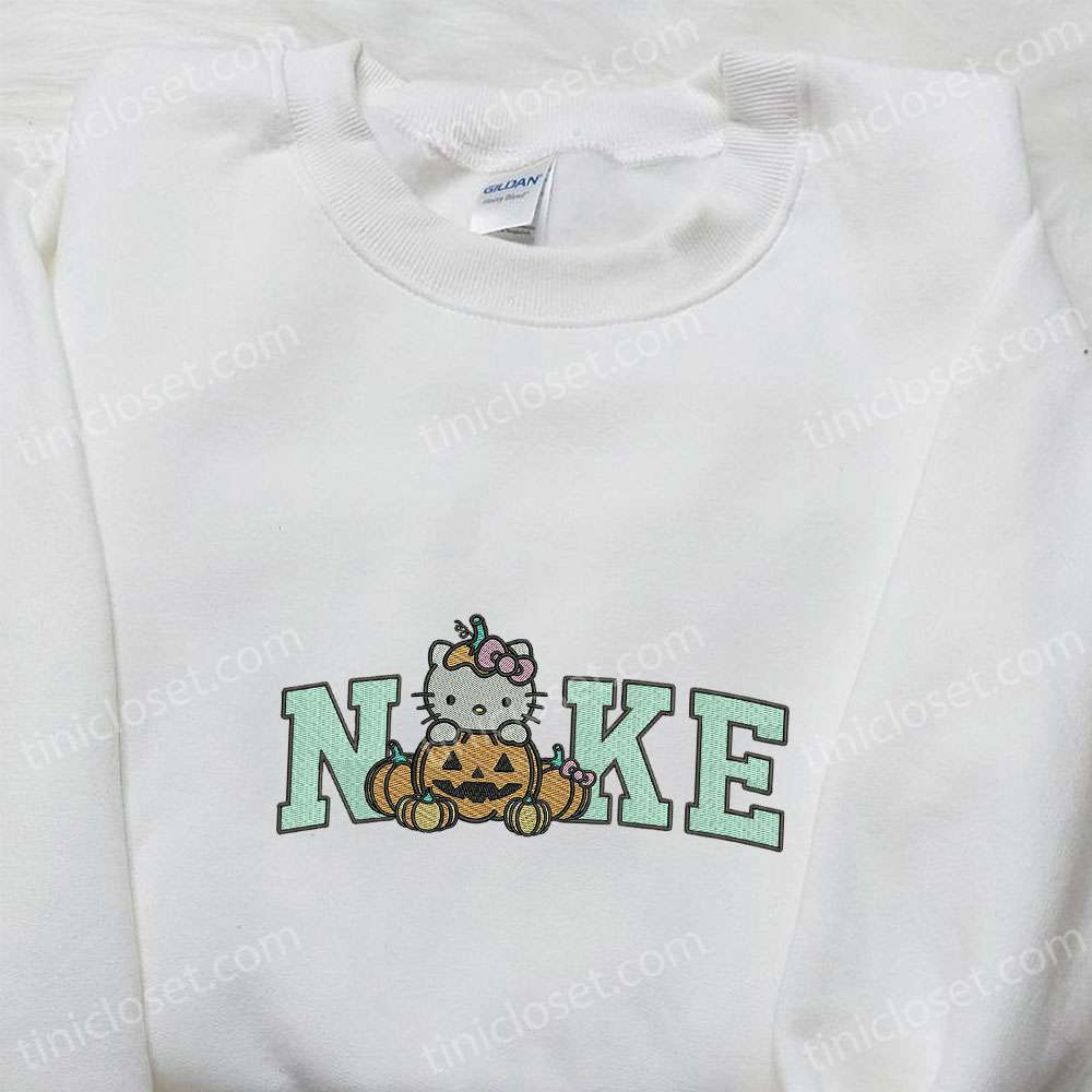Nike x Hello Kitty Halloween Pumpkin Embroidered Shirt: Cute & Nike Inspired Halloween Shirt