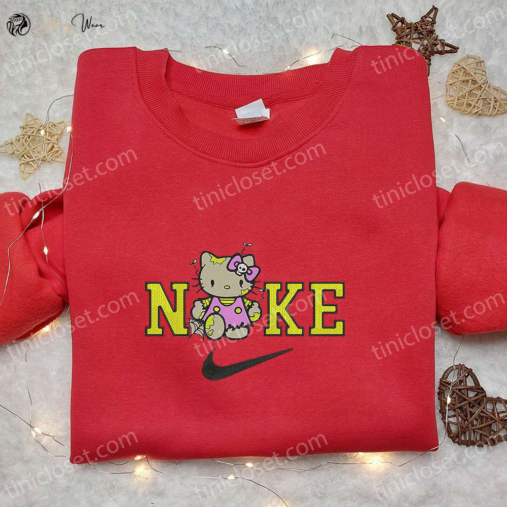 Nike x Hello Kitty Zombie Embroidered Hoodie & Adorable Shirt: Nike Inspired T-shirt