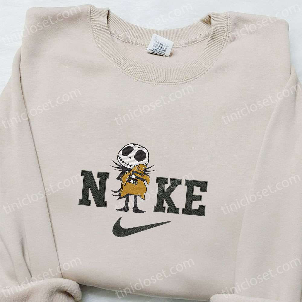Nike x Jack Skellington Hugging Oogie Boogie Hoodie: Nightmare Before Christmas Sweatshirt & Custom T-shirt