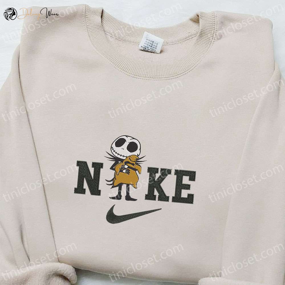 Nike x Jack Skellington Hugging Oogie Boogie Hoodie: Nightmare Before Christmas Sweatshirt & Custom T-shirt