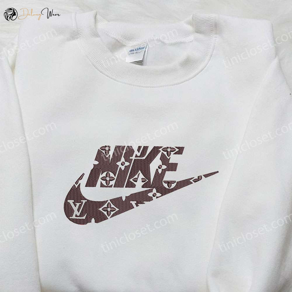 Custom Nike x Louis Vuitton Embroidered Shirt: Best Family Gift