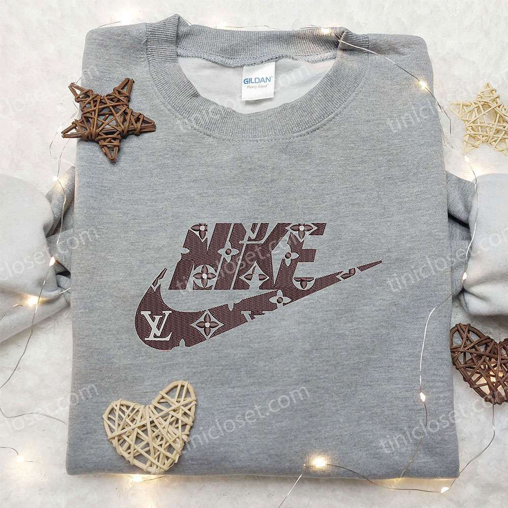 Custom Nike x Louis Vuitton Embroidered Shirt: Best Family Gift