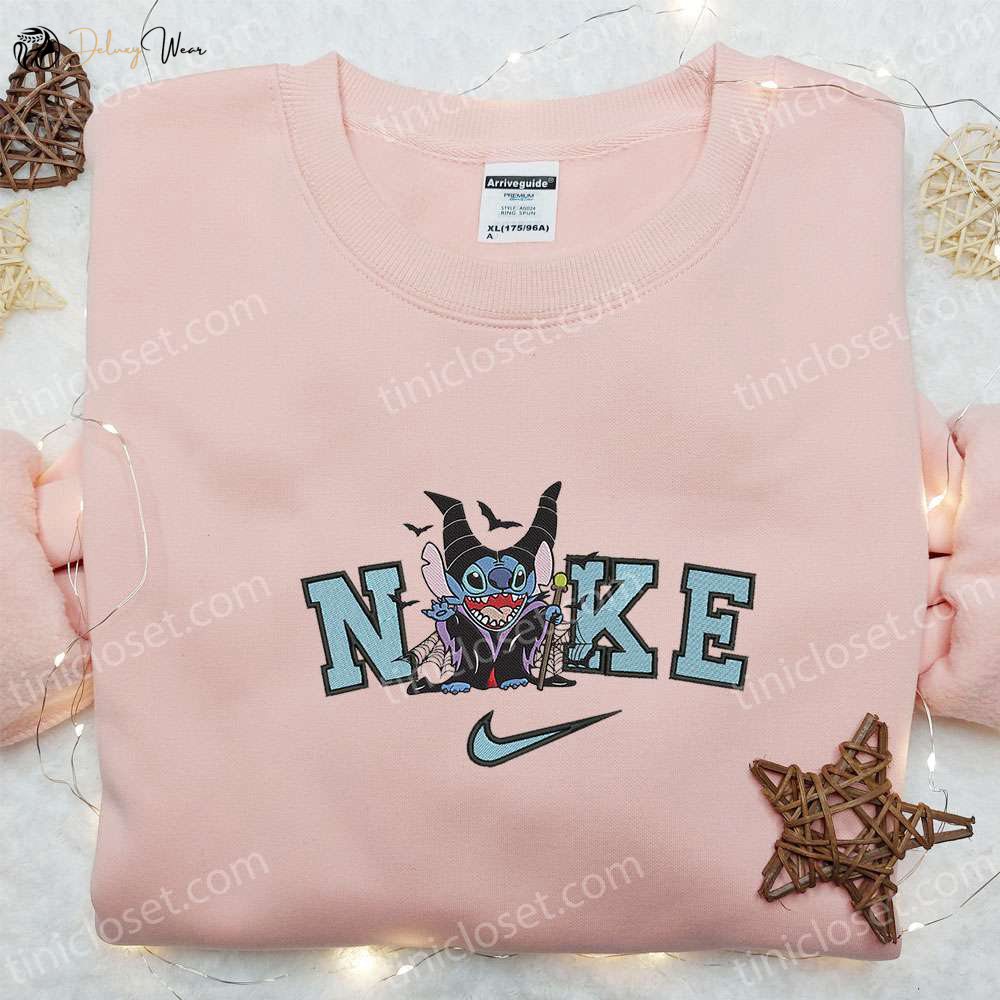 Nike x Maleficent Stitch Embroidered Shirt: Disney Halloween & Nike Inspired Design