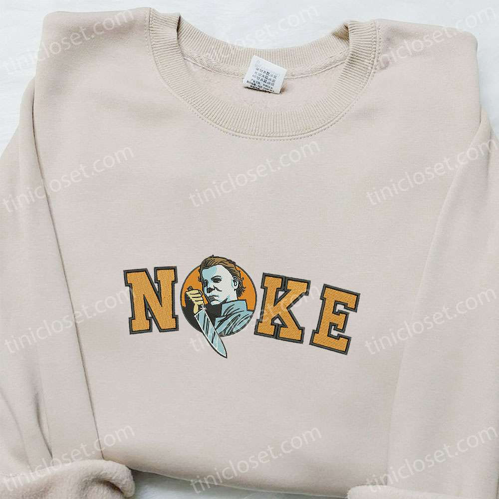Nike x Michael Myers Embroidered Shirt: Horror Movie Inspired Apparel