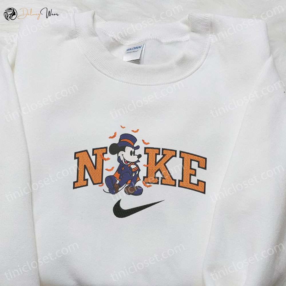 Nike x Mickey Halloween Embroidered Sweatshirt: Disney Hoodie Adorable Shirt