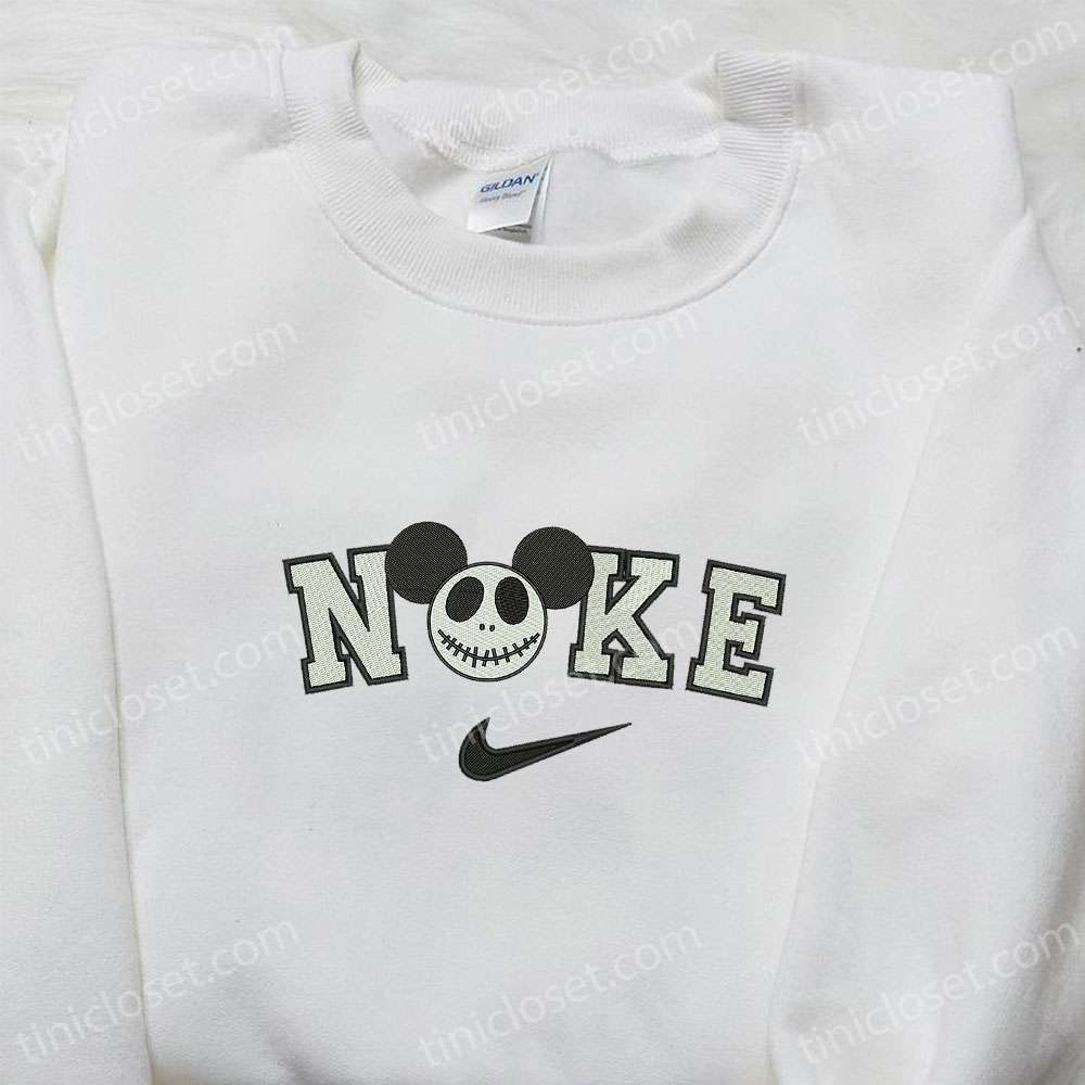 Nike x Mickey Jack Skellington Embroidered Shirt: Disney Halloween Inspired