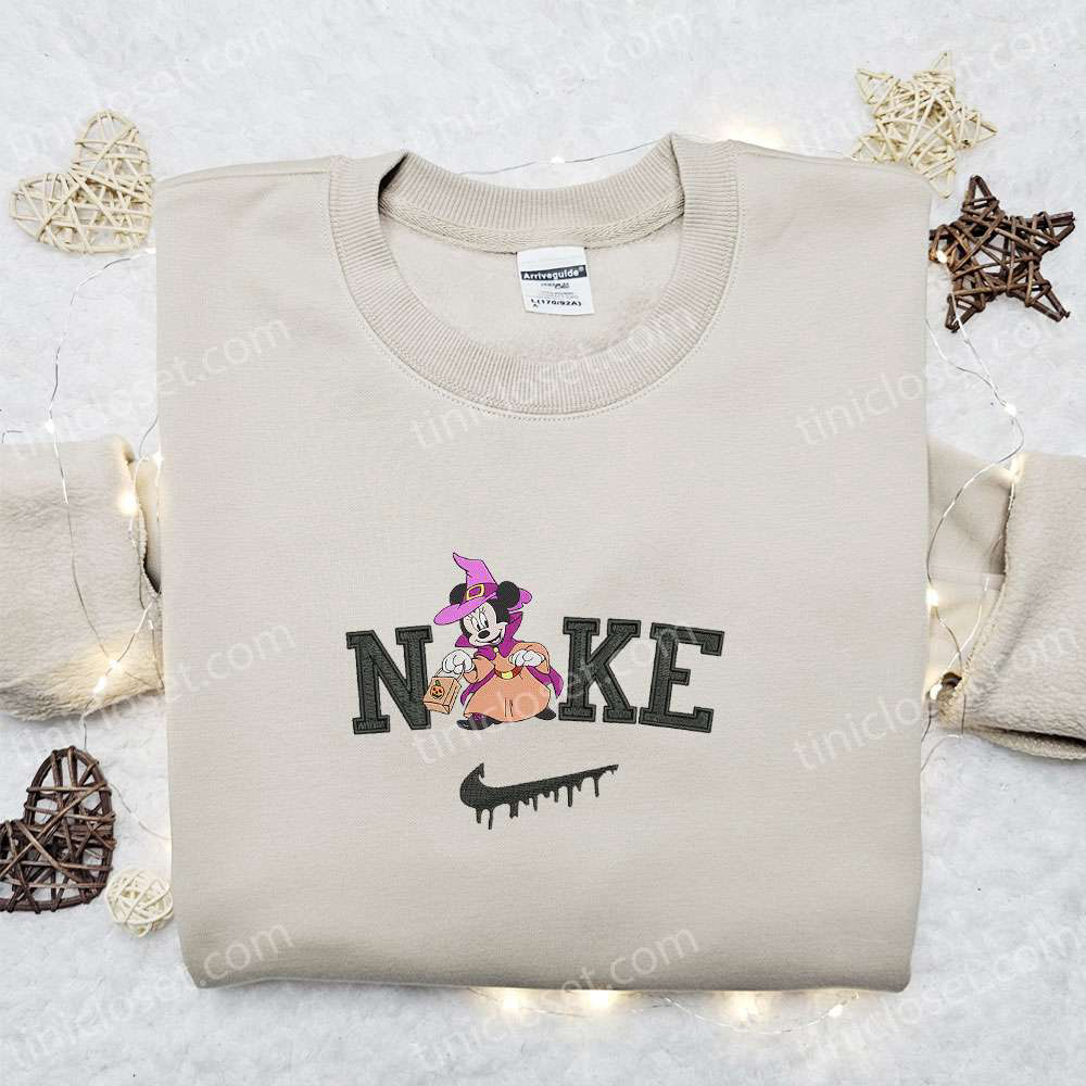 Nike x Minnie Halloween Embroidered Hoodie: Disney Characters Sweatshirt Best Family Gifts