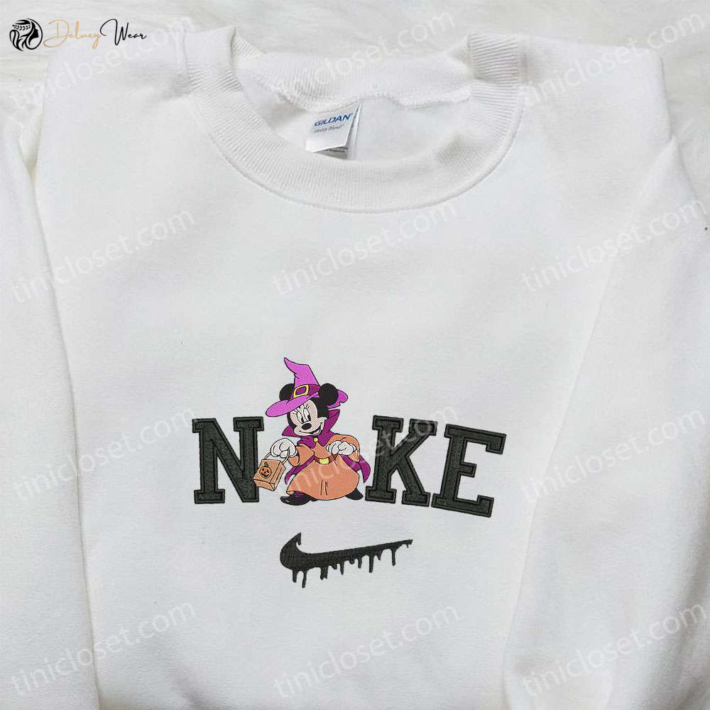 Nike x Minnie Halloween Embroidered Hoodie: Disney Characters Sweatshirt Best Family Gifts
