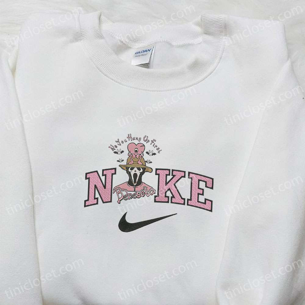 Bad Bunny Halloween Embroidered Shirt: Nike x No You Hang Up First Bebesota Best Gift for Halloween Lovers
