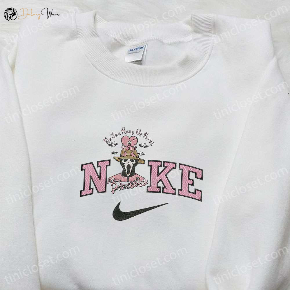 Bad Bunny Halloween Embroidered Shirt: Nike x No You Hang Up First Bebesota Best Gift for Halloween Lovers