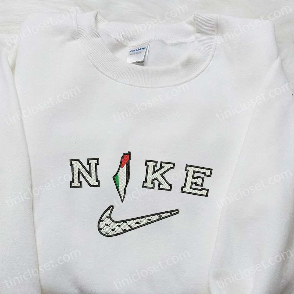 Nike x Palestine Embroidered Hoodie & Flag Shirt: Authentic National Pride Collection