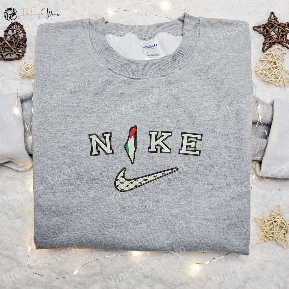 Nike x Palestine Embroidered Hoodie & Flag Shirt: Authentic National Pride Collection