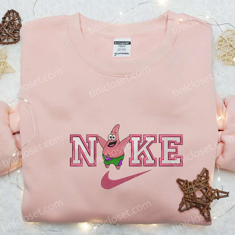 Nike x Patrick Star Cartoon Embroidered Shirt Disney Characters T-shirt Best Family Gift Ideas