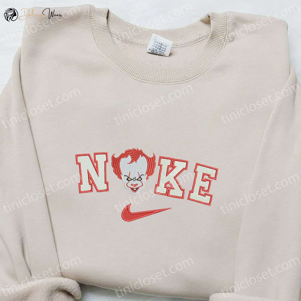 Nike x Pennywise Clown Embroidered Shirt: Terrifying IT Halloween Apparel