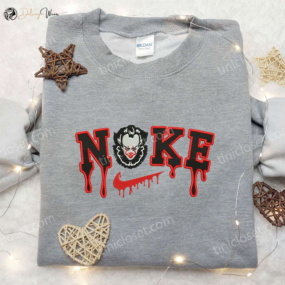 Nike x Pennywise Embroidered Sweatshirt: Best Halloween Gift – It Movie Sweatshirt