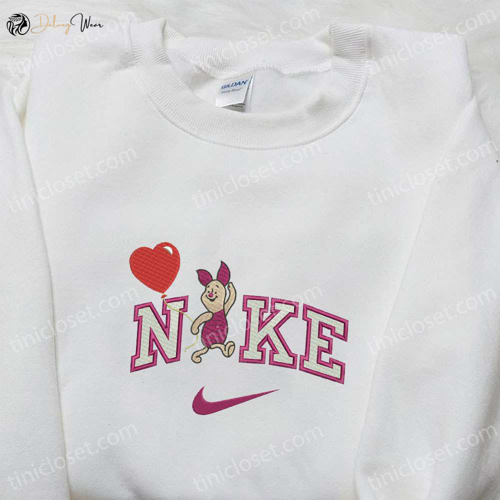 Nike x Piglet Balloon Cartoon Embroidered Shirt Disney Characters Nike Inspired T-shirt