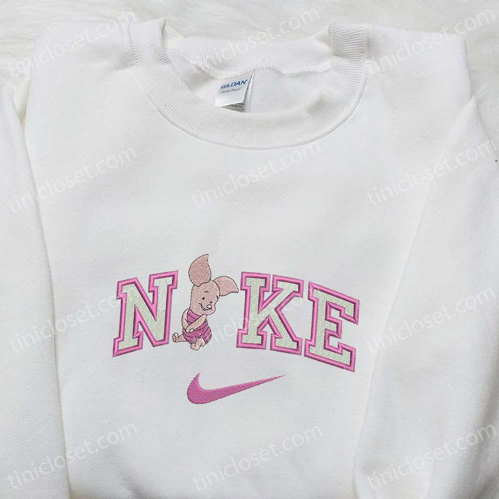 Nike x Piglet Cartoon & Disney Characters Embroidered Shirt: Stylish Nike Inspired T-shirt