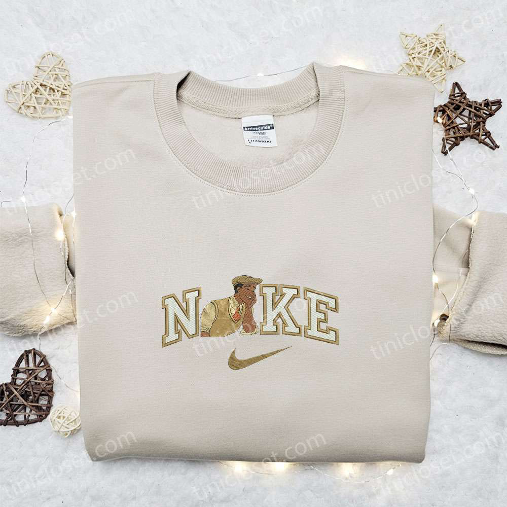 Nike x Prince Naveen Cartoon Embroidered Sweatshirt – Disney Characters Shirt Perfect Family Gift