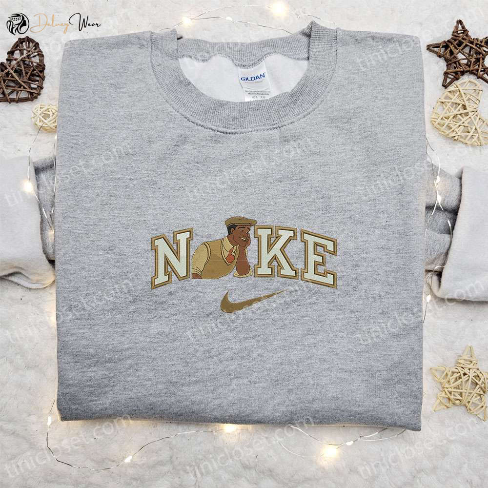 Nike x Prince Naveen Cartoon Embroidered Sweatshirt – Disney Characters Shirt Perfect Family Gift