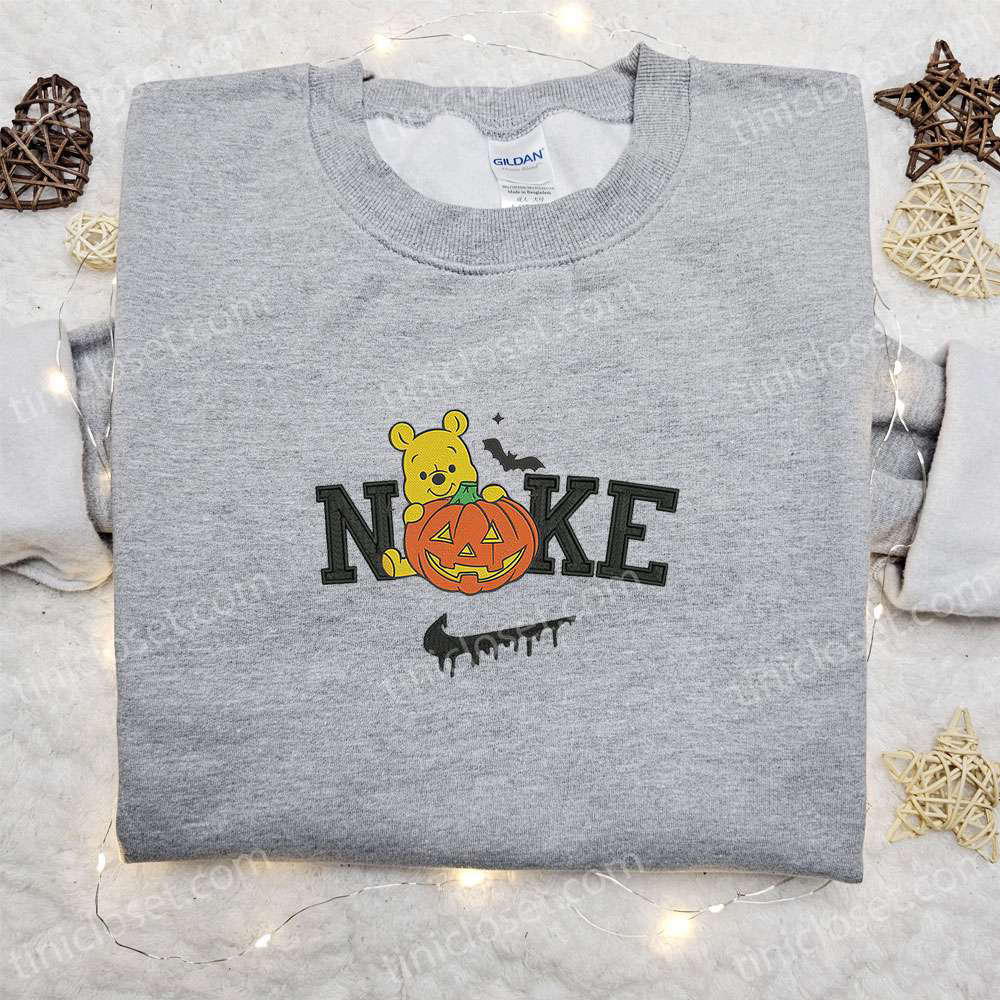 Nike x Pumpkin Fall Season Winnie Pooh Shirt & Hoodie: Best Family Gifts