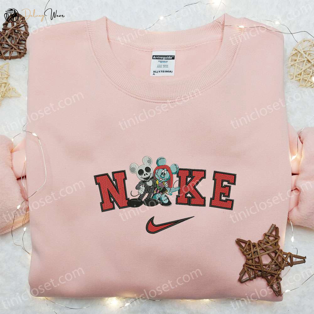 Disney Halloween Nike x Sally Jack Skellington Embroidered Shirt & Hoodie: Nightmare Before Christmas Characters T-shirt