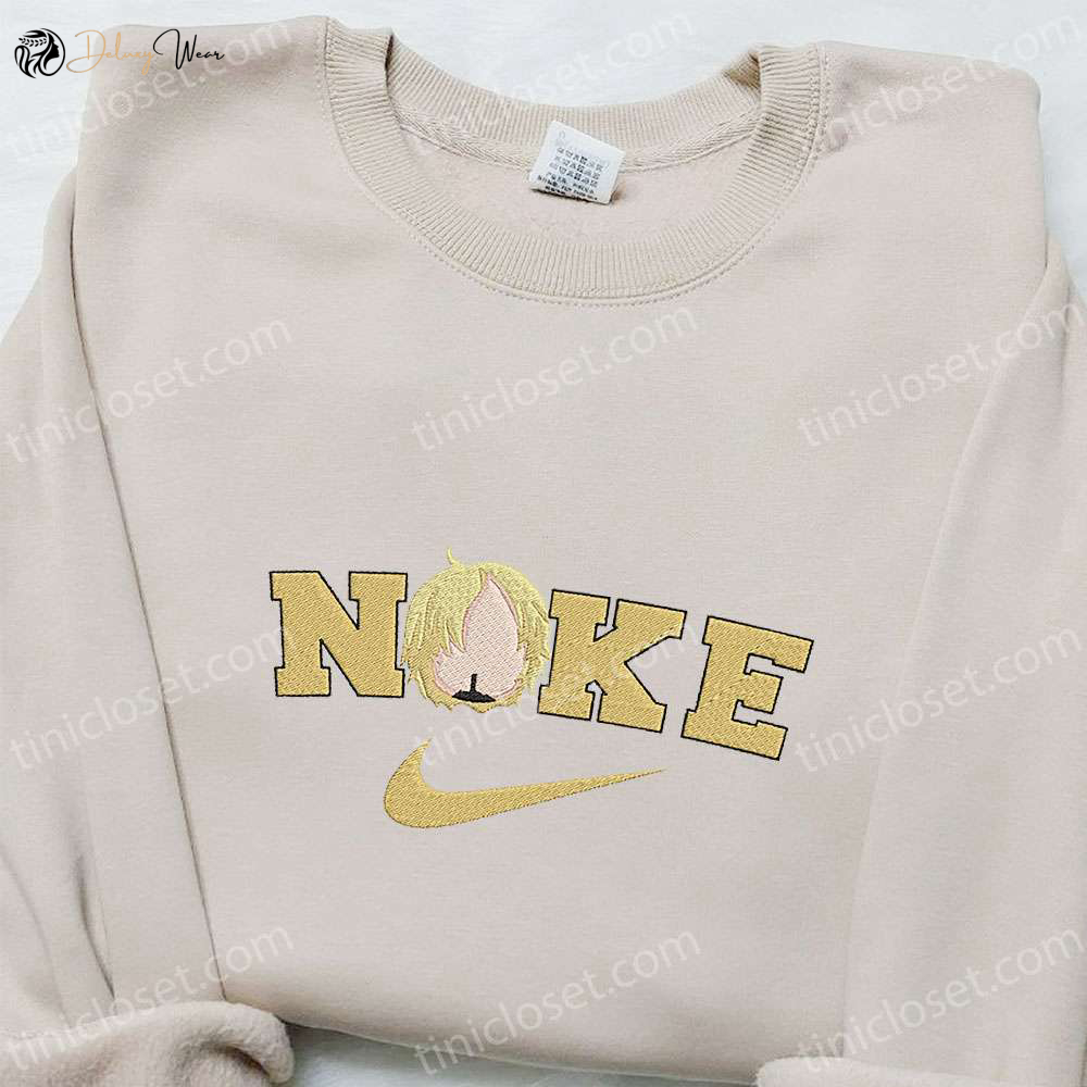 Nike x Sanji Anime Embroidered Shirt: One Piece T-shirt Perfect Family Gift