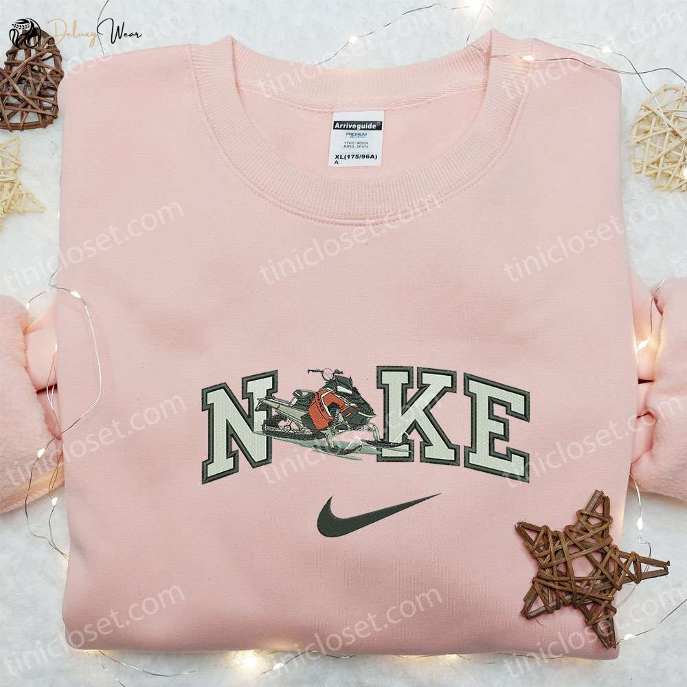 Stylish Nike x Ski Doo Embroidered Shirt & Hoodie – Custom Transportation Apparel
