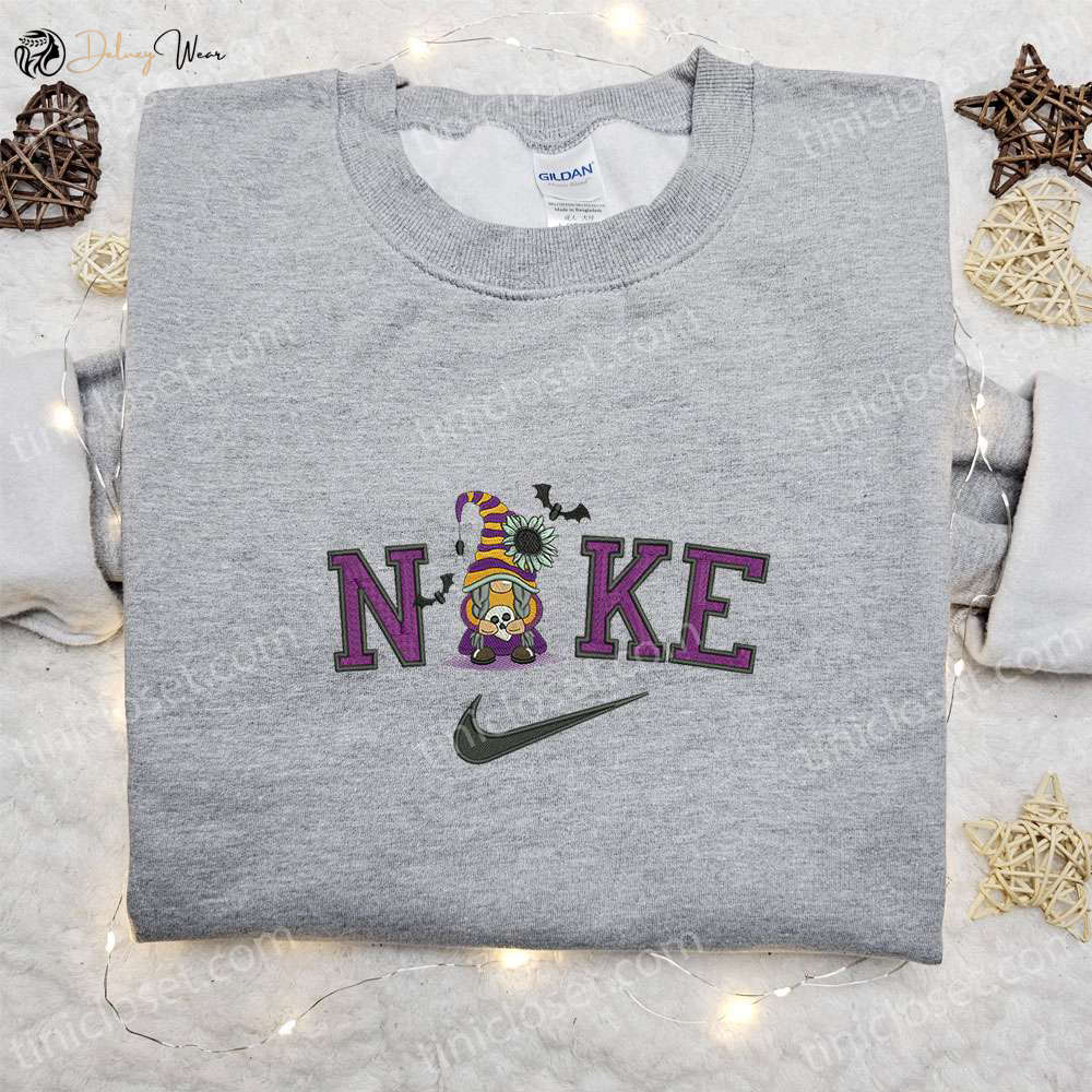 Nike x Skull Gnome Bats Halloween Embroidered Shirt – Amazing & Inspired