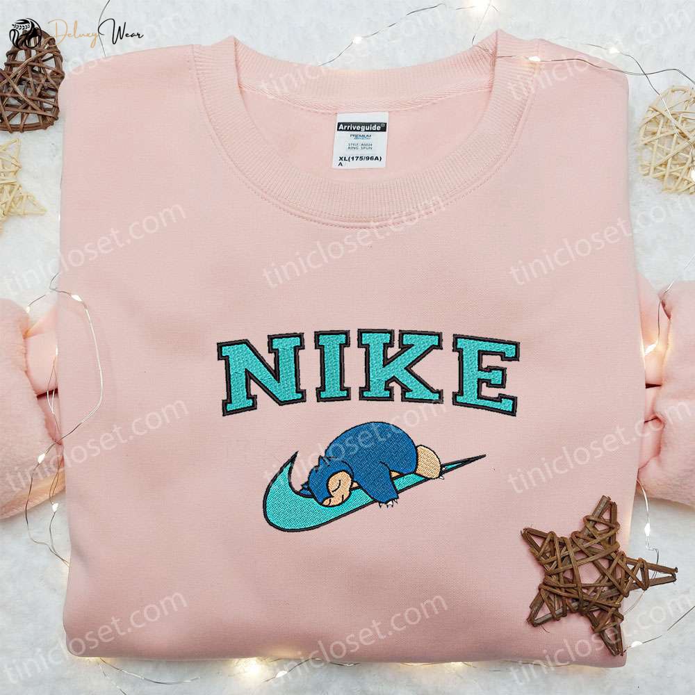 Nike x Snorlax Anime Embroidered Sweatshirt Pokemon Shirt – Best Family Gift Ideas