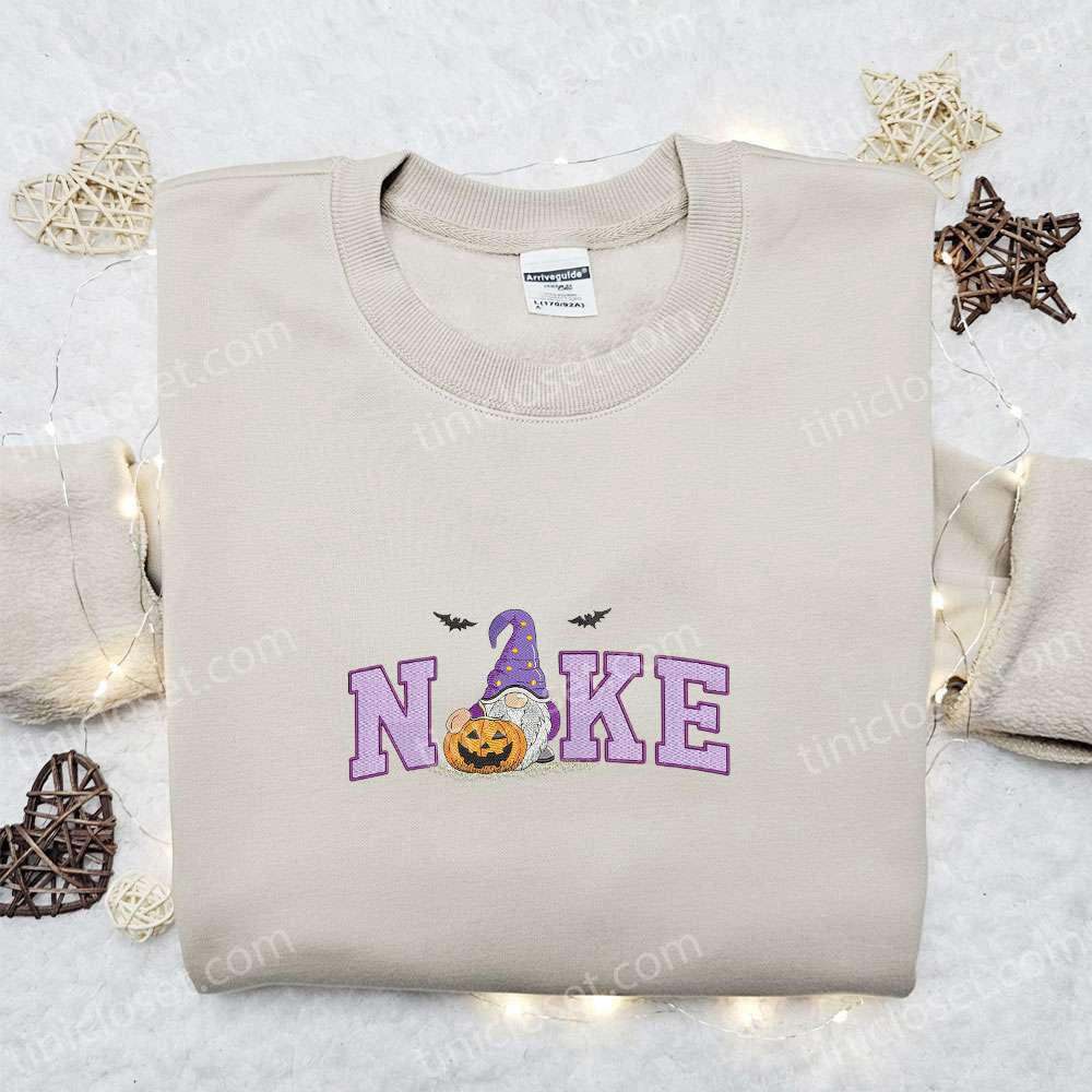Nike x Spooky Gnome Halloween Pumpkin Embroidered Shirt: Amazing & Inspired