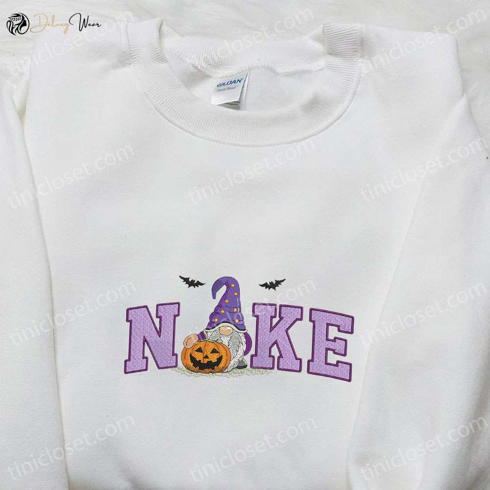Nike x Spooky Gnome Halloween Pumpkin Embroidered Shirt: Amazing & Inspired