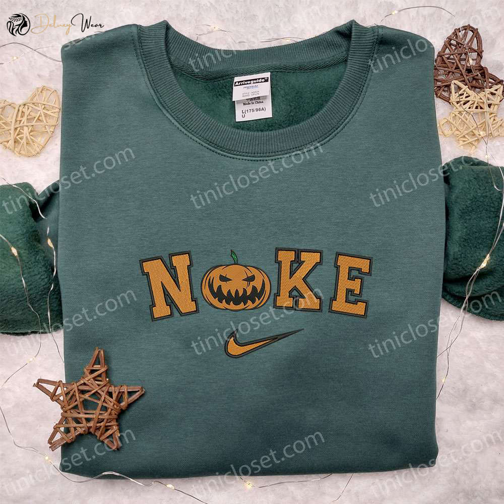 Nike x Spooky Pumpkin Halloween Embroidered Hoodie Amazing T-shirt Inspired Sweatshirt