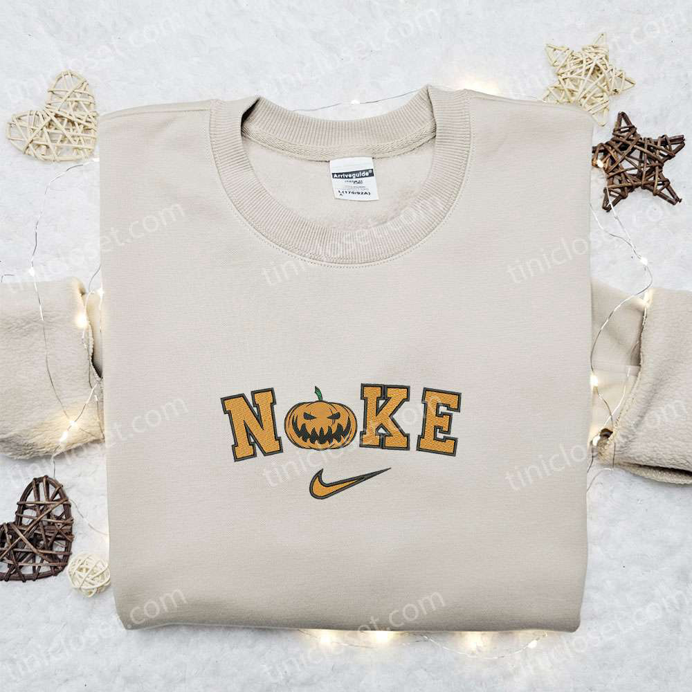 Nike x Spooky Pumpkin Halloween Embroidered Hoodie Amazing T-shirt Inspired Sweatshirt