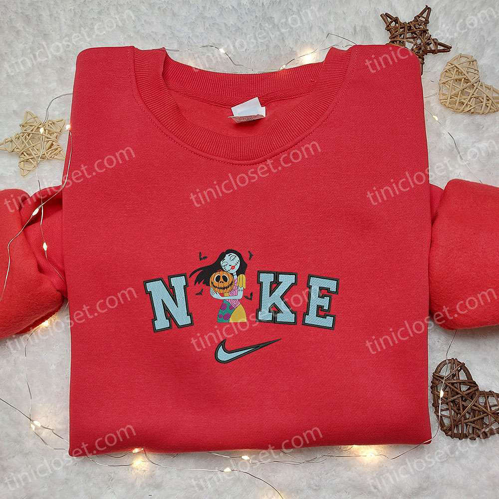 Nike x Spooky Sally Halloween Pumpkin Bats Embroidered Shirt: Nightmare Before Christmas Characters T-shirt & Sweatshirt